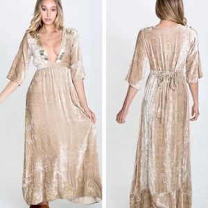 NWT Anthro RAGA Romantic Visions Deep V-Neck Dress
